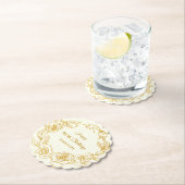 100. Geburtstagsparty Gold Rose Elfenbeinweiß Untersetzer (Vor Ort)