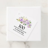 100. Geburtstagsparty Lila Rose Geschenkanhänger (Beispiel)
