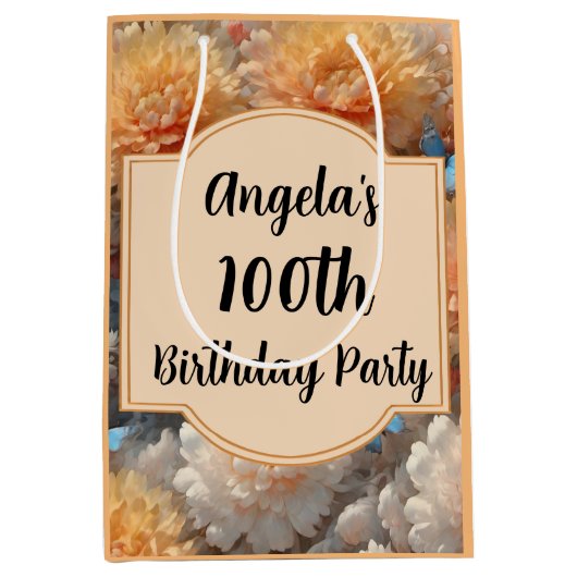 100. Geburtstagsparty Mittlere Geschenktüte (Vorderseite)
