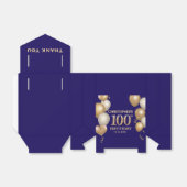 100. Geburtstagsparty Navy Blue and Gold Balloons Geschenkschachtel (Ungefaltet)