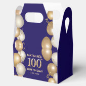 100. Geburtstagsparty Navy Blue and Gold Balloons Geschenkschachtel (Geöffnet)