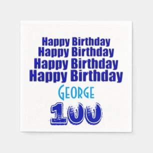 100. Geburtstagsparty Personalisiert Paper Napkins Serviette