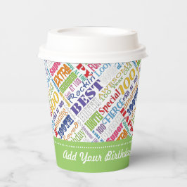 100. Geburtstagsparty Personalisierte Geschenke Pappbecher