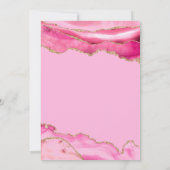 100. Geburtstagsparty Pink Agate Marble Einladung (Rückseite)