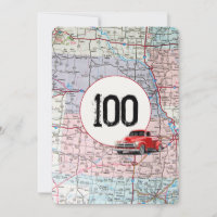 100. Geburtstagsparty Red Retro Truck
