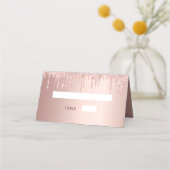 100. Geburtstagsparty Rose Gold Glitzer rosa Glam Platzkarte (Rückseite)
