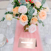 100. Geburtstagsparty Rose Gold Glitzer rosa Glam Platzkarte