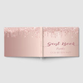 100. Geburtstagsparty Rose Gold Glitzer Tropfen pi Gästebuch (Voll)