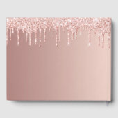 100. Geburtstagsparty Rose Gold Glitzer Tropfen pi Gästebuch (Rückseite)