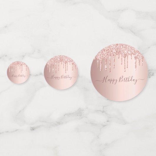 100. Geburtstagsparty Rose Gold Glitzer Tropfen pi Konfetti (Rückseiten)