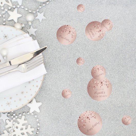 100. Geburtstagsparty Rose Gold rosa Sterne Glasur Konfetti