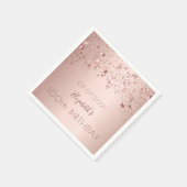 100. Geburtstagsparty Rose Goldstars Tropfen rosa Serviette (Ecke)