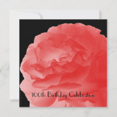 100. Geburtstagsparty Rose, Name, Platz Einladung (Vorderseite)