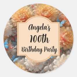 100. Geburtstagsparty Runder Aufkleber