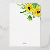 100. Geburtstagsparty Sonnenblume | Eukalyptus Flo Folieneinladung (Rückseite)