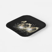 100. Geburtstagsparty Sparklers auf Black Pappteller (Gewinkelt)