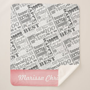 100. Geburtstagsparty Special Personalisiert Monog Sherpadecke