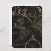 100. Geburtstagsparty Vintag Thema Weltkarte Einladung (Rückseite)