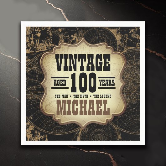 100. Geburtstagsparty Vintages Thema Individuelle Serviette