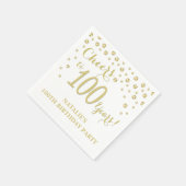 100. Geburtstagsparty White and Gold Diamond Serviette (Ecke)
