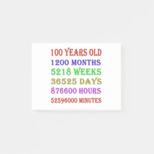 100. Geburtstagssteine Post-it Klebezettel