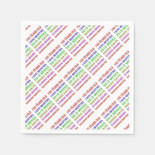 100. Geburtstagssteine Serviette (Vorderseite)