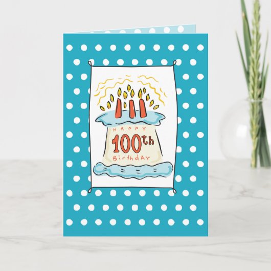 100. Geburtstagstorte Karte (Vorderseite)
