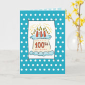 100. Geburtstagstorte Karte (Gelbe Blume)