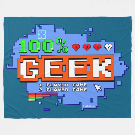 100% Geek Fleecedecke (Vorderseite (Horizontal))