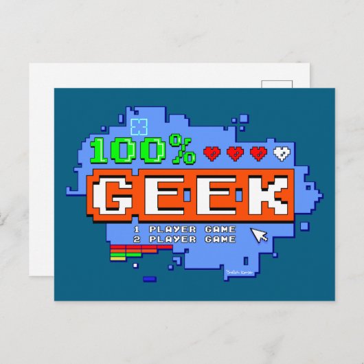 100% Geek Postkarte (Vorne/Hinten)