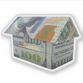 $100 Geld Origami Haus Aufkleber (Vorderseite)