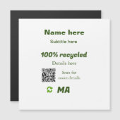 100 % gerecycelt Q R-Code hier Geschäftsname hinzu Magnetkarte (Vorne/Hinten)
