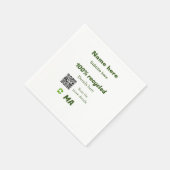 100 % gerecycelt Q R-Code hier Geschäftsname hinzu Serviette (Ecke)