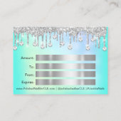 100 Geschenkgutachten Nais Holograph Silver Tropfe Visitenkarte (Rückseite)