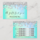 100 Geschenkgutachten Nais Holograph Silver Tropfe Visitenkarte (Vorne/Hinten)