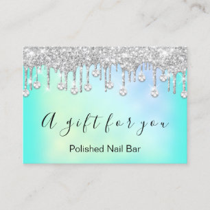 100 Geschenkgutachten Nais Holograph Silver Tropfe Visitenkarte