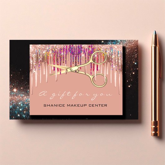 100 Geschenkgutschein Friseur Goldene Schere Visitenkarte