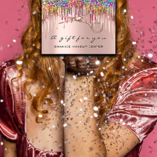 100 Geschenkgutschein Friseur Holograph Rainbow Visitenkarte