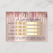 100 Geschenkgutschein Friseur Holograph Tropfen Visitenkarte (Rückseite)