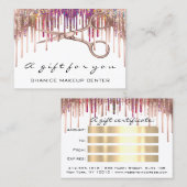 100 Geschenkgutschein Friseur Scheren Tropfen Visitenkarte (Vorne/Hinten)