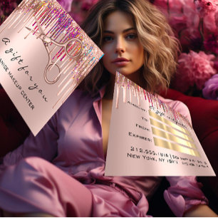 100 Geschenkgutschein Friseursalon Tropfen Visitenkarte