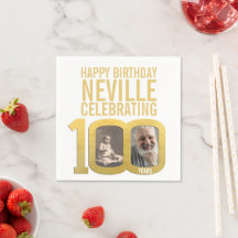 100. glücklicher Geburtstag Gold Weiß benutzerdefi
