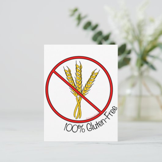 100% glutenfrei postkarte (Stehend Vorderseite)