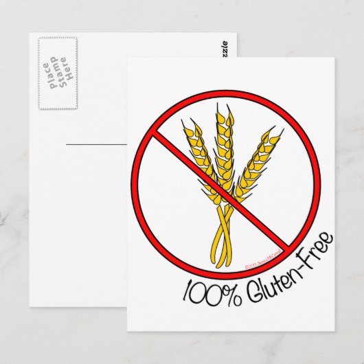 100% glutenfrei postkarte (Vorne/Hinten)