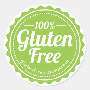 100% glutenfreie Aufkleber — Grün