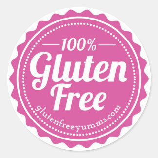 100% glutenfreie Aufkleber — rosa