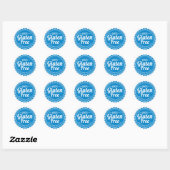 100% glutenfreie Sticker — blau (Blatt)