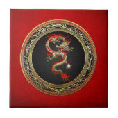 [100] Goldener chinesischer Drache Fucanglong Fliese (Vorderseite)