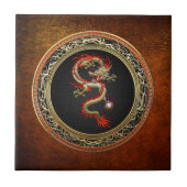 [100] Goldener chinesischer Drache Fucanglong Fliese (Vorderseite)