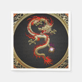 [100] Goldener chinesischer Drache Fucanglong Serviette (Vorderseite)